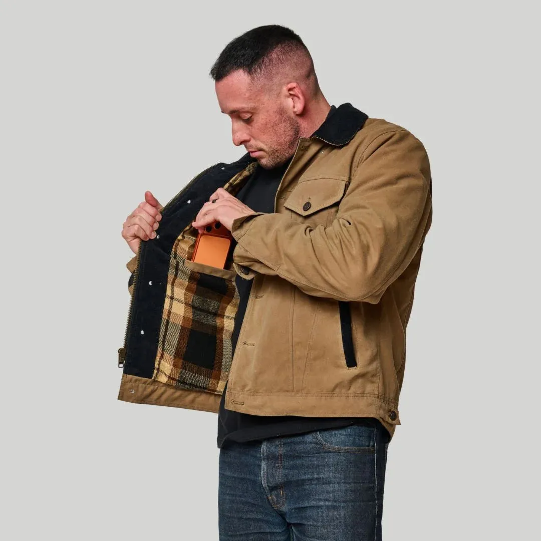 Tobacco Trucker Waxed Canvas Motorcycle Jacket - Dune sold by Tobacco Motorwear product image thumbnail 5