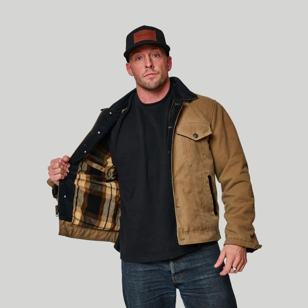 Tobacco Trucker Waxed Canvas Motorcycle Jacket - Dune sold by Tobacco Motorwear product image thumbnail 2