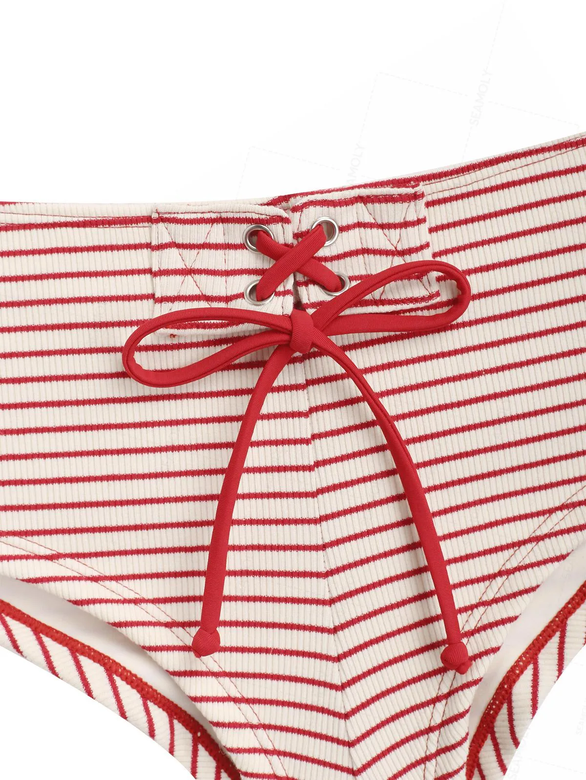 Seamolly Y2K Striped Push Up Top & Cheeky Boyshorts Bikini Set sold by Seamolly product image thumbnail 5