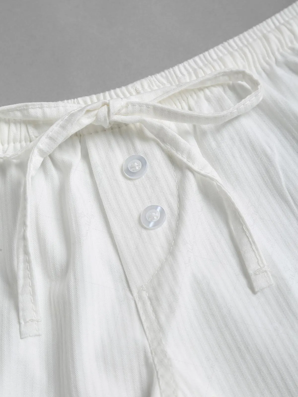 White Solid Color Buttons Decor Low Rise Drawstring Hot Shorts sold by Seamolly product image thumbnail 3