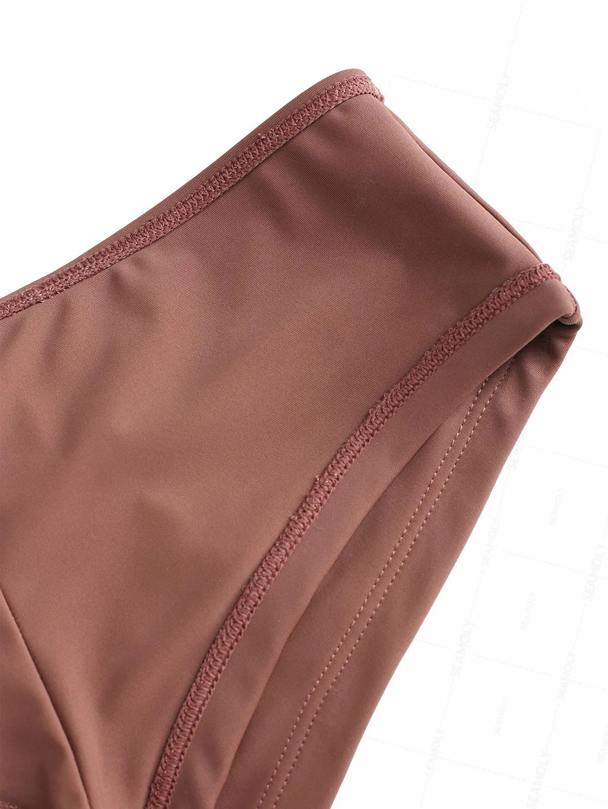 Seamolly Solid Color Grommet Lace Up Bikini Bottom Cheeky Swim Boyshorts sold by Seamolly product image thumbnail 5