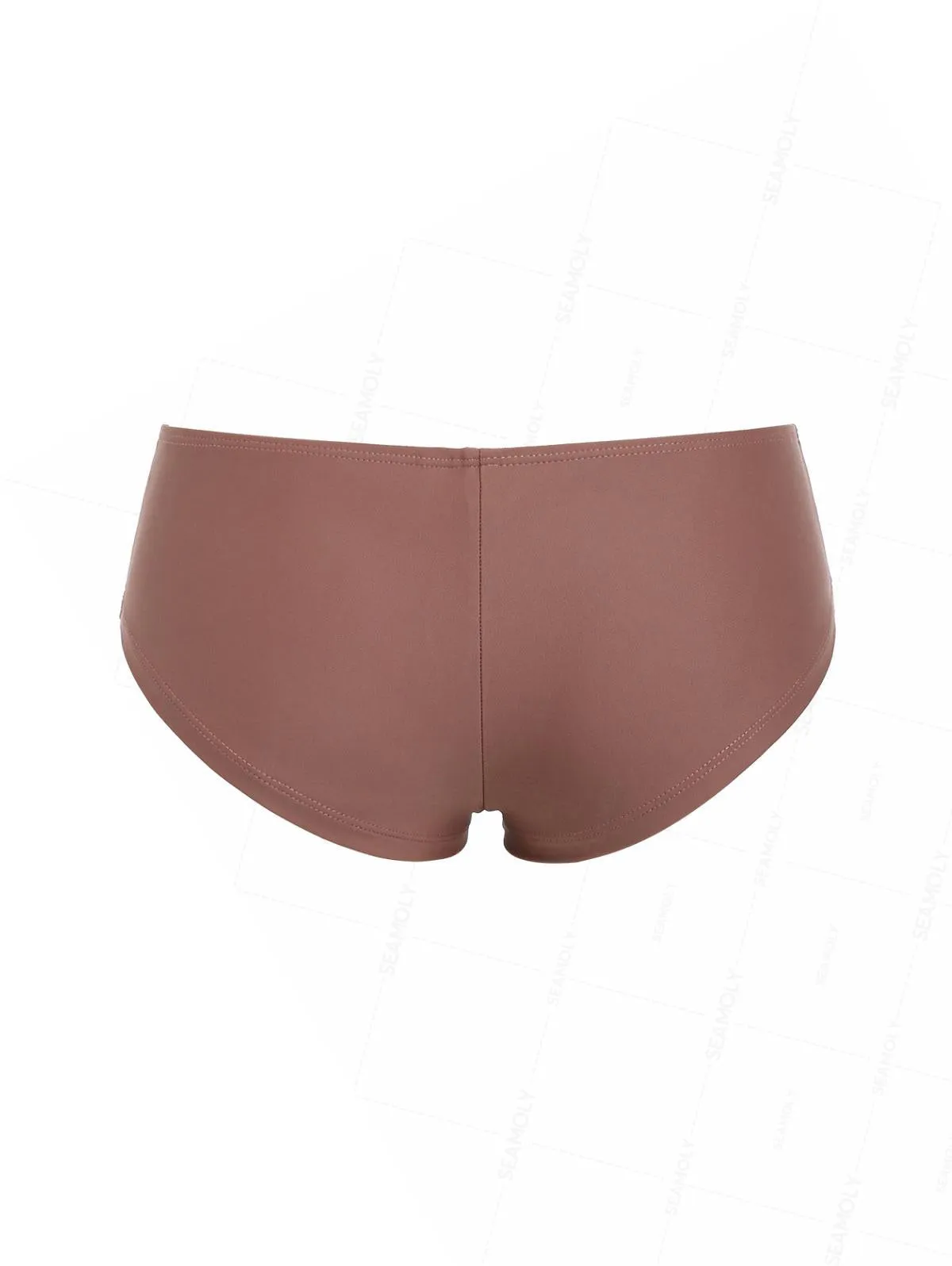 Seamolly Solid Color Grommet Lace Up Bikini Bottom Cheeky Swim Boyshorts sold by Seamolly product image thumbnail 2