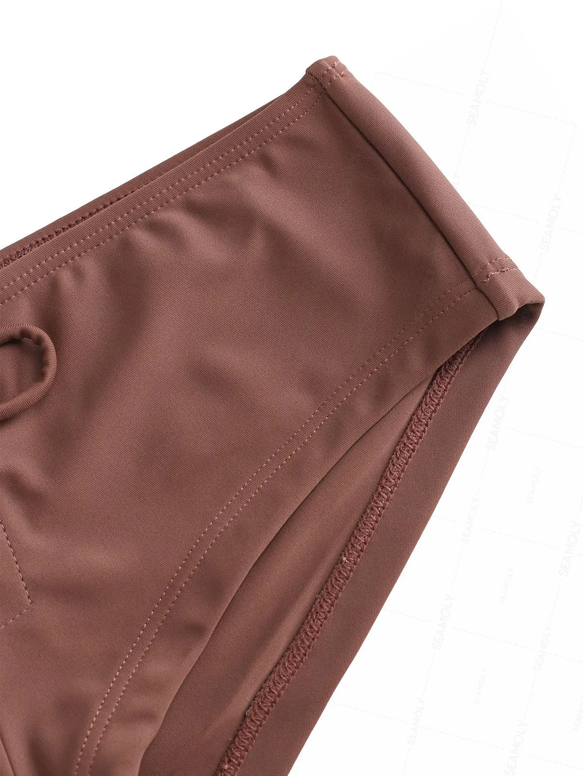 Seamolly Solid Color Grommet Lace Up Bikini Bottom Cheeky Swim Boyshorts sold by Seamolly product image thumbnail 4