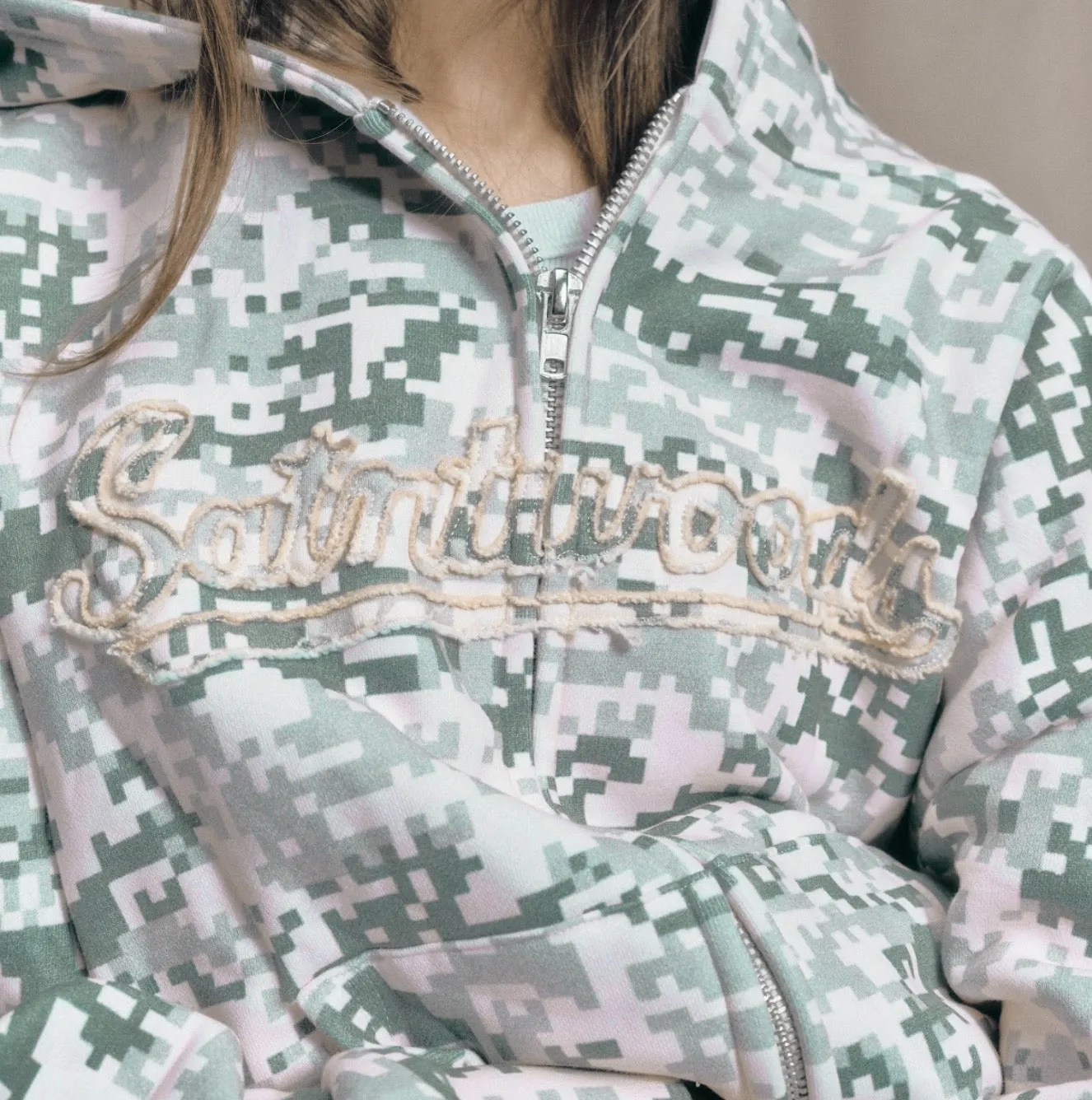 DIGI CAMO ZIP HOODIE sold by Saintwoods product image thumbnail 2