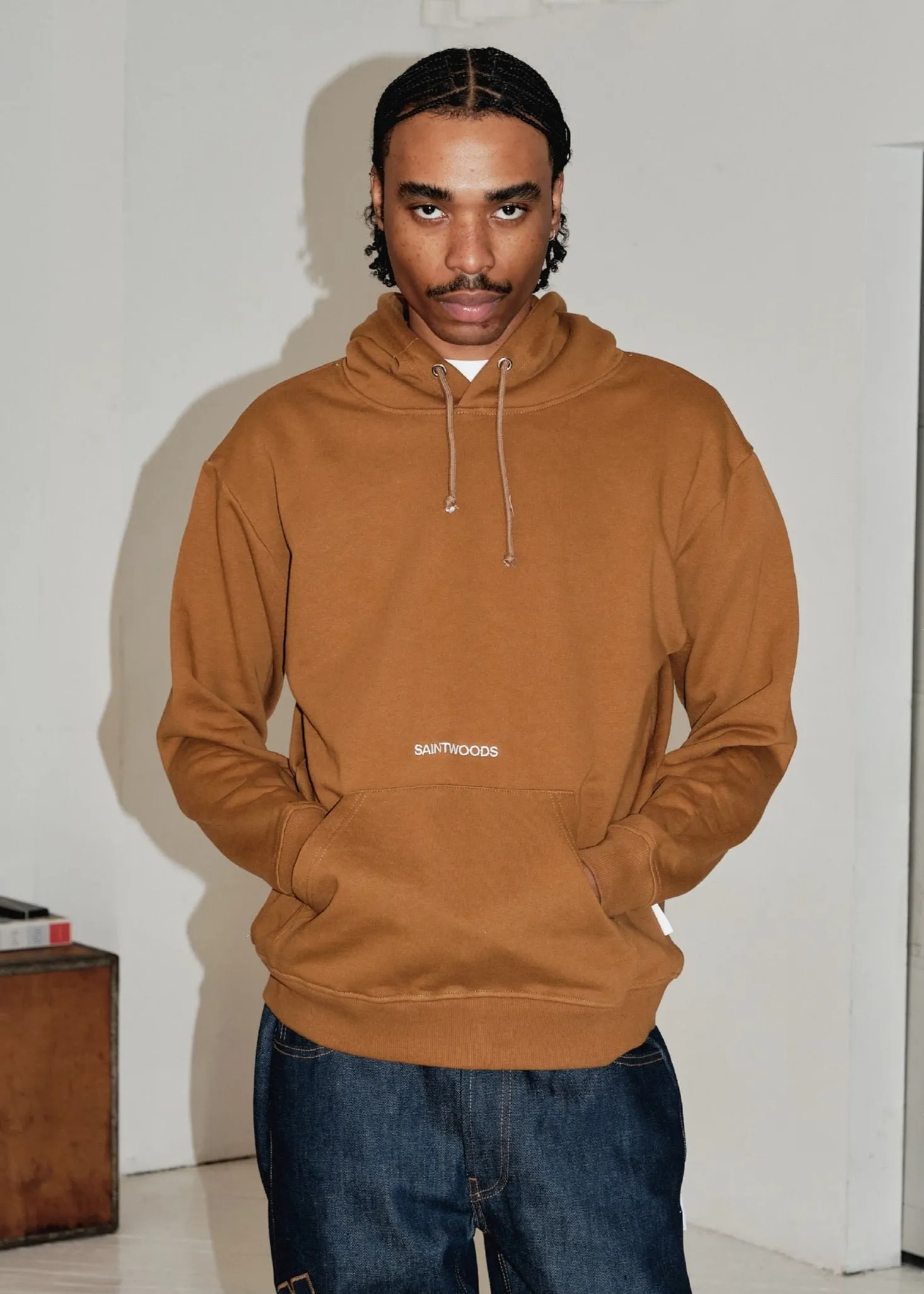 Brown SW Logo Hoodie sold by Saintwoods product image thumbnail 3