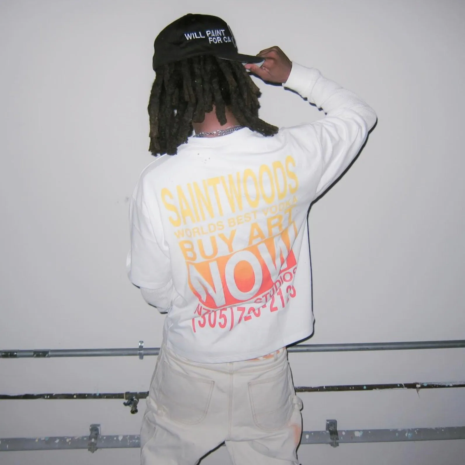 Will Paint For Cash White Tee sold by Saintwoods product image thumbnail 3