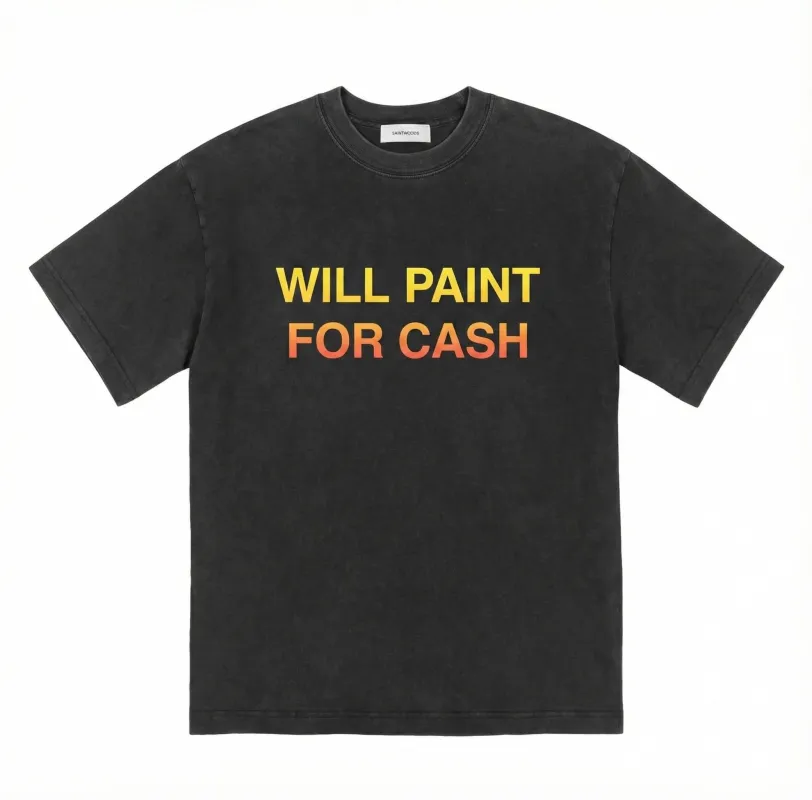 Will Paint For Cash Black Tee made by Saintwoods
