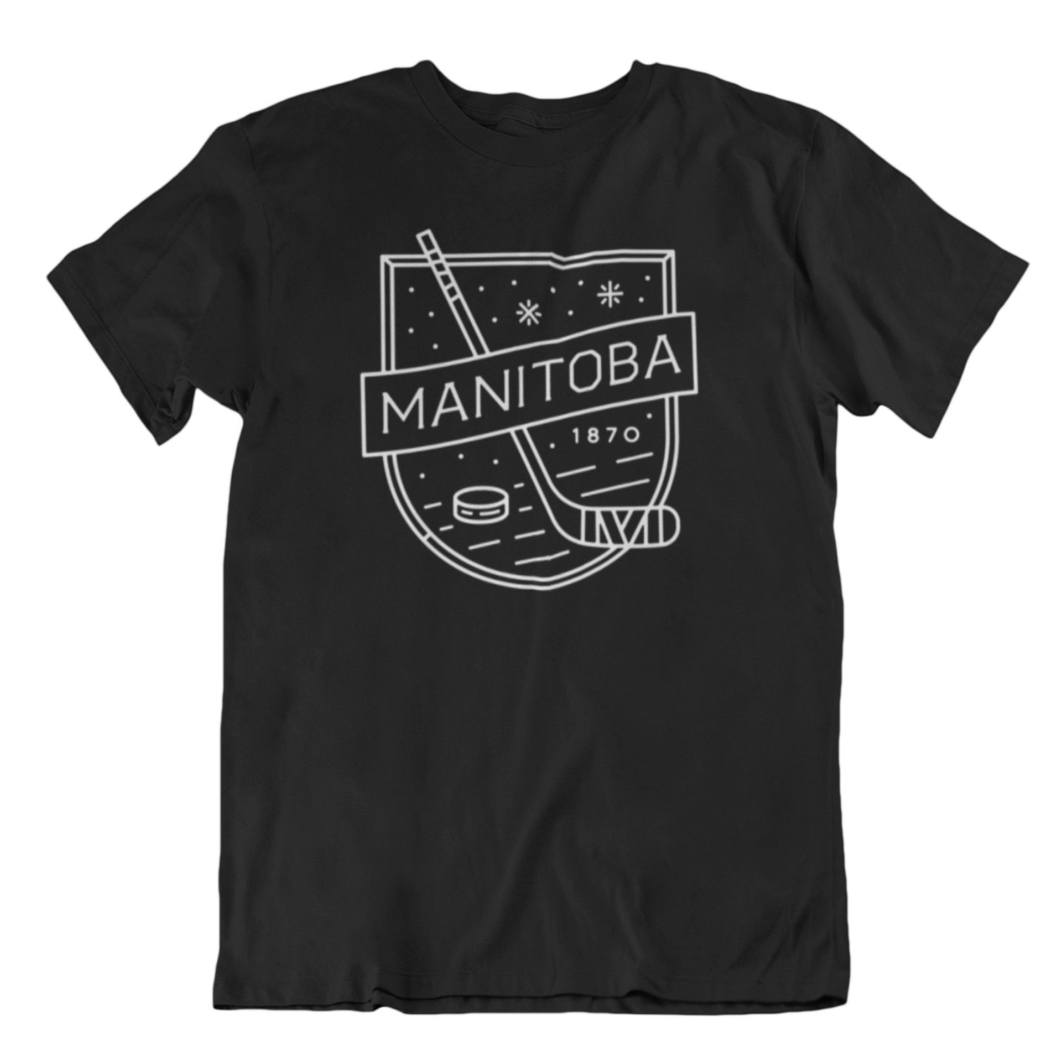 MB Hockey Tee | White on Black sold by We Heart Winnipeg