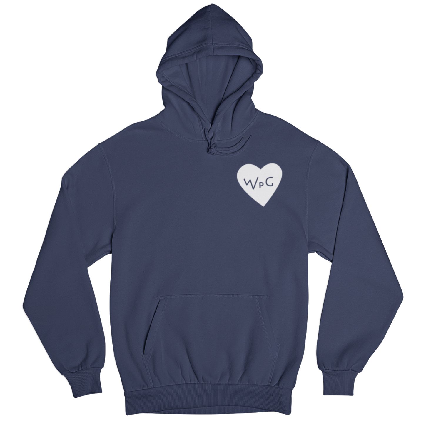 WPG Heart Hoodie | White on Navy sold by We Heart Winnipeg