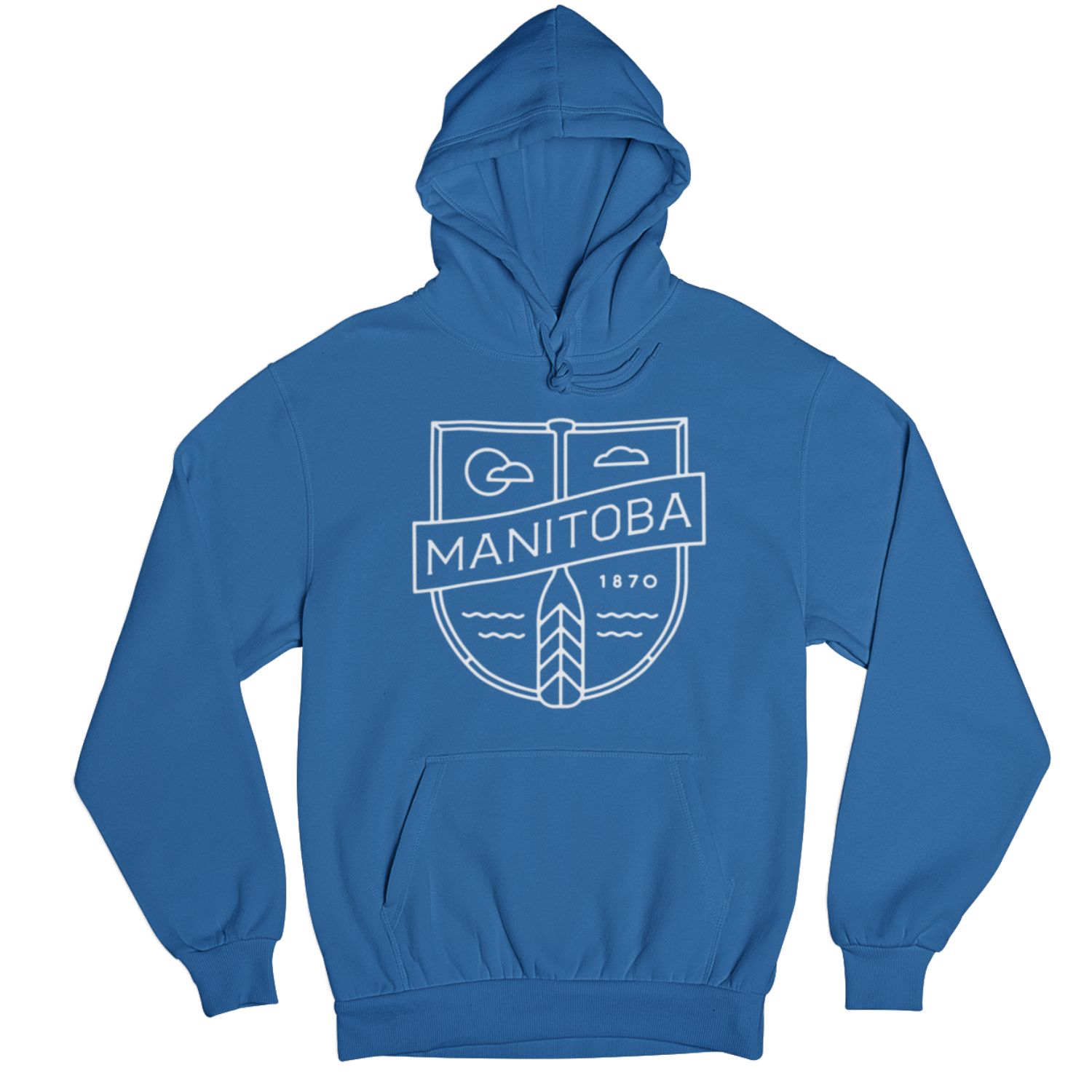 MB Cottage Hoodie | White on Royal sold by We Heart Winnipeg