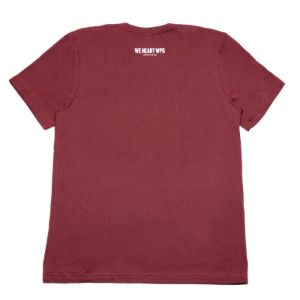WHW x Tourism Winnipeg Tee | White on Heather Cardinal sold by We Heart Winnipeg