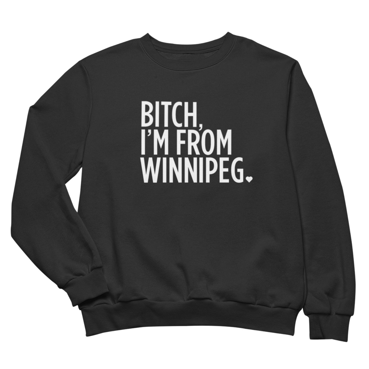 BIFW Crewneck | White on Black sold by We Heart Winnipeg
