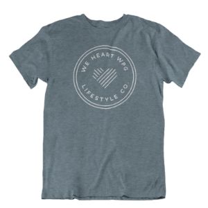WHW Lifestyle Tee | White on Heather Slate sold by We Heart Winnipeg