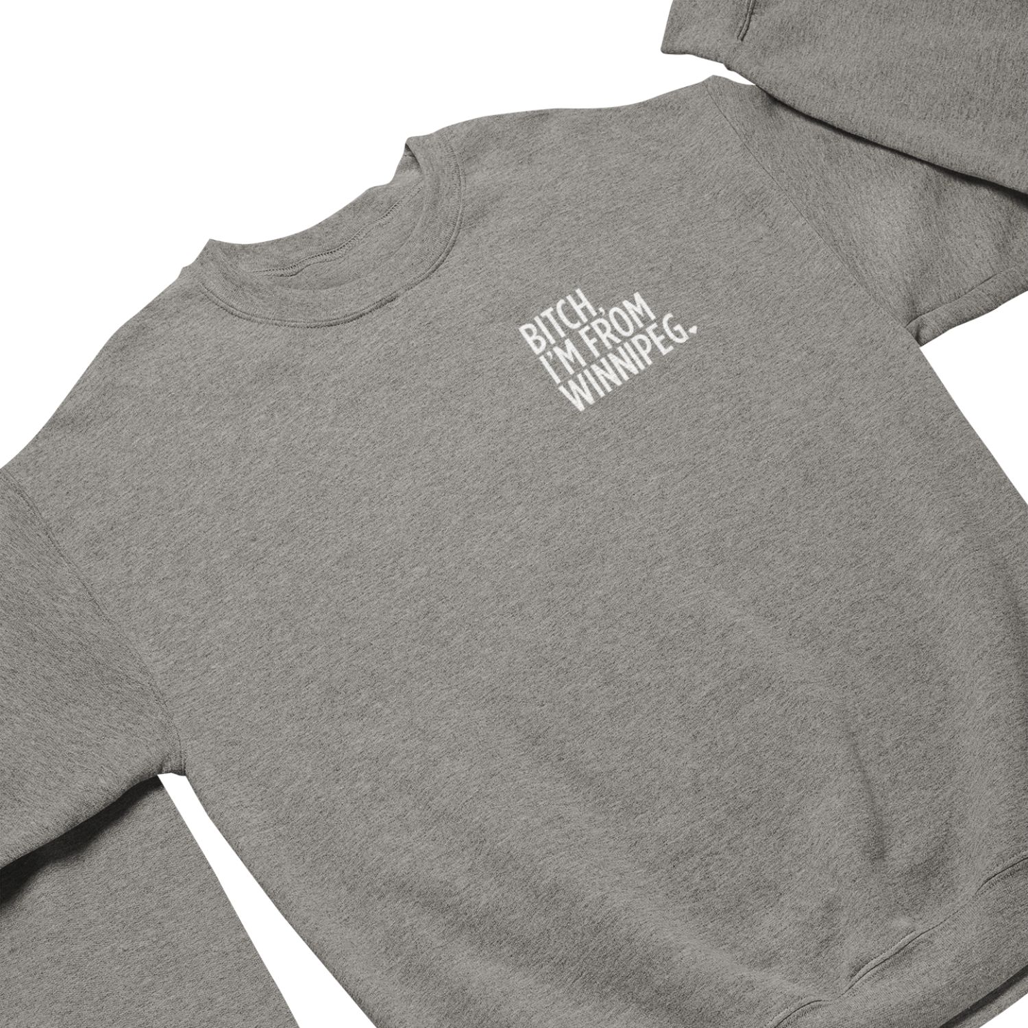 BIFW Crewneck | White on Athletic Grey sold by We Heart Winnipeg product image thumbnail 2