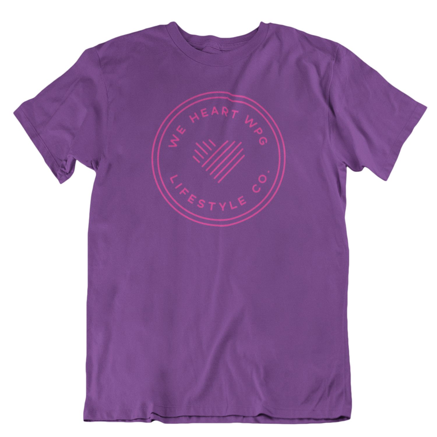 WHW Lifestyle Tee | Pink on Purple sold by We Heart Winnipeg