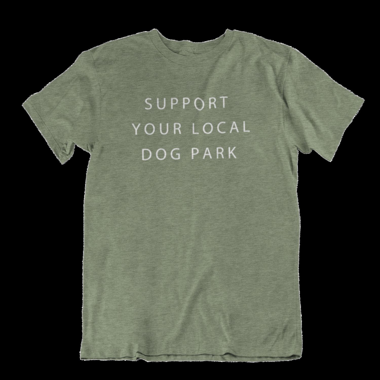 Support Your Local Dog Park Tee | Heather Military sold by We Heart Winnipeg