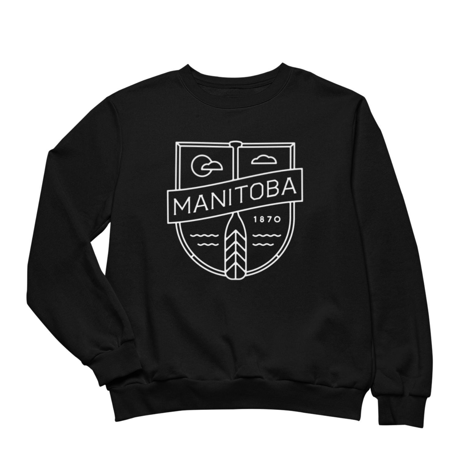 MB Cottage Crewneck | White on Black sold by We Heart Winnipeg
