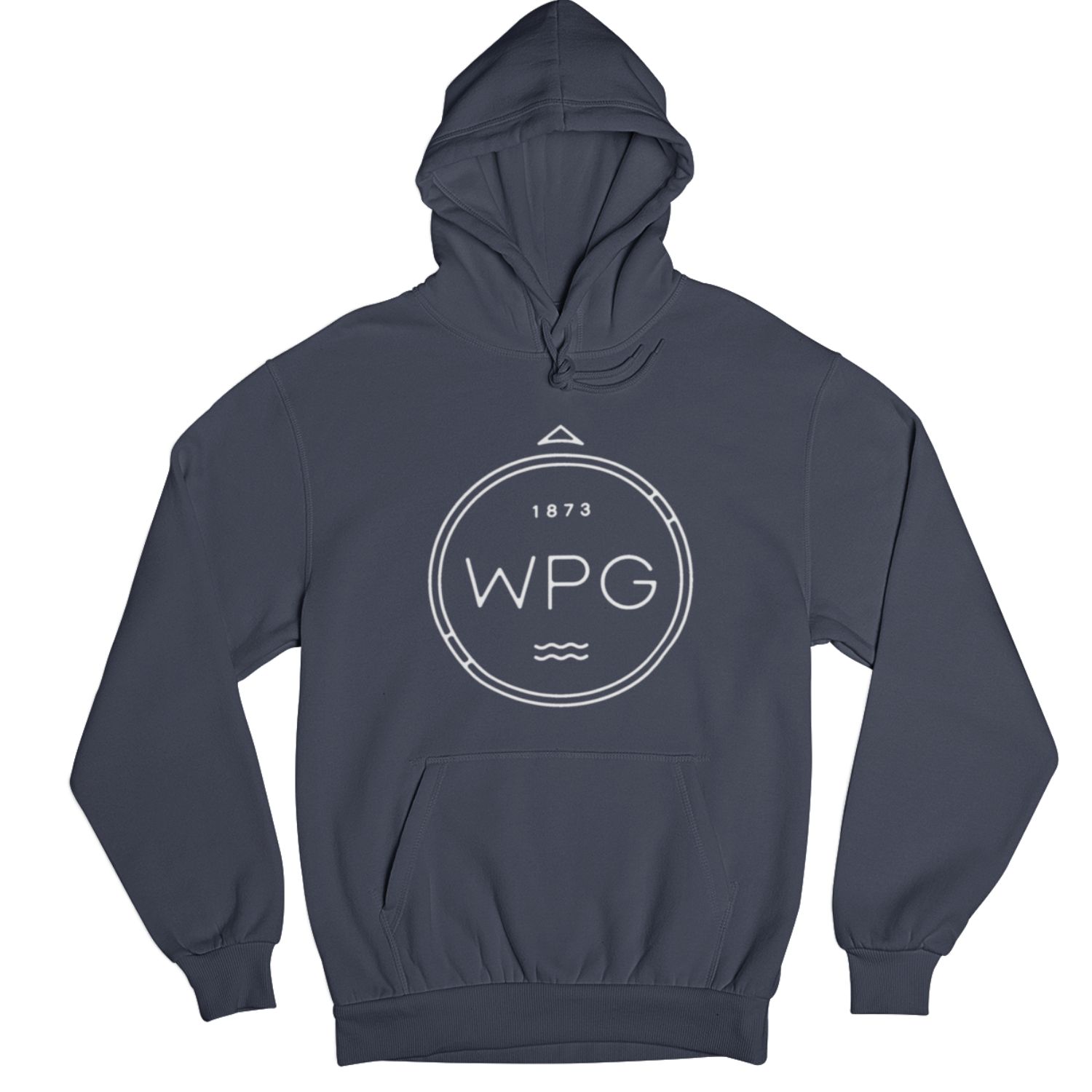WPG Compass Hoodie | White on Navy sold by We Heart Winnipeg