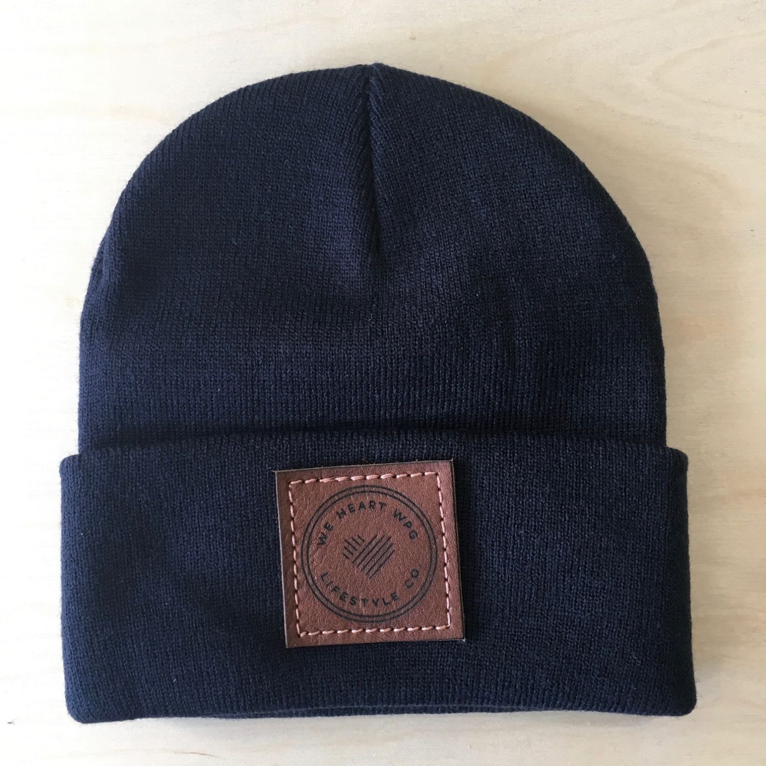 WHW Lifestyle Toque | Chestnut on Navy sold by We Heart Winnipeg