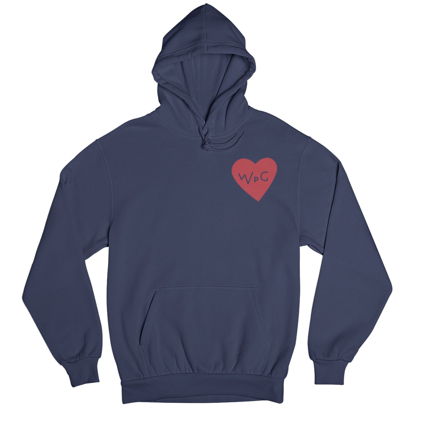 WPG Heart Hoodie | Red on Navy sold by We Heart Winnipeg