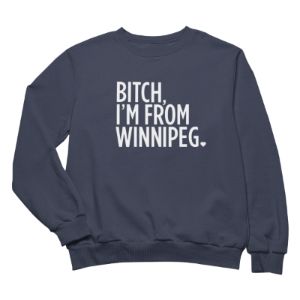 BIFW Crewneck | White on Navy sold by We Heart Winnipeg