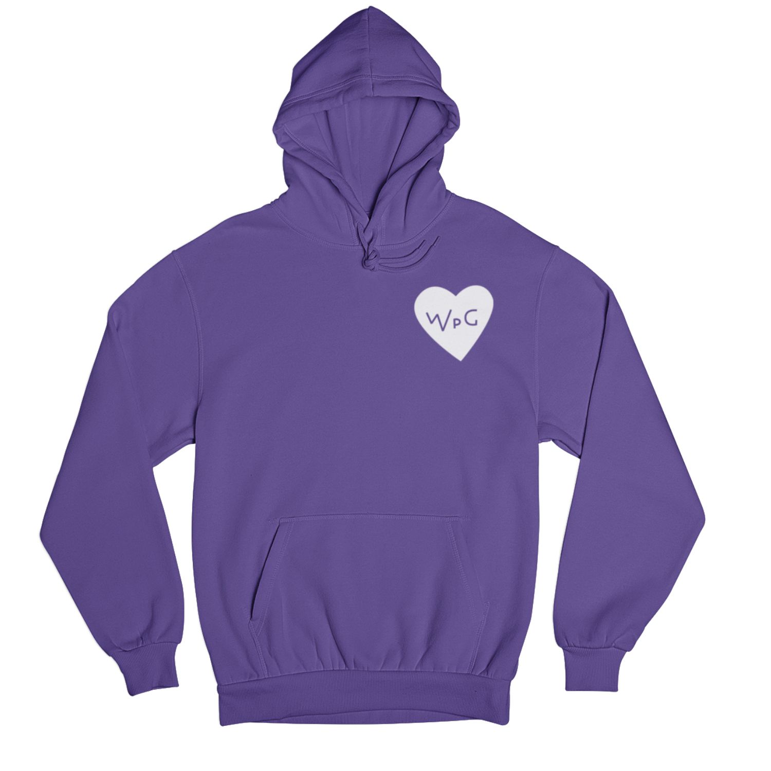 WPG Heart Hoodie | White on Purple sold by We Heart Winnipeg