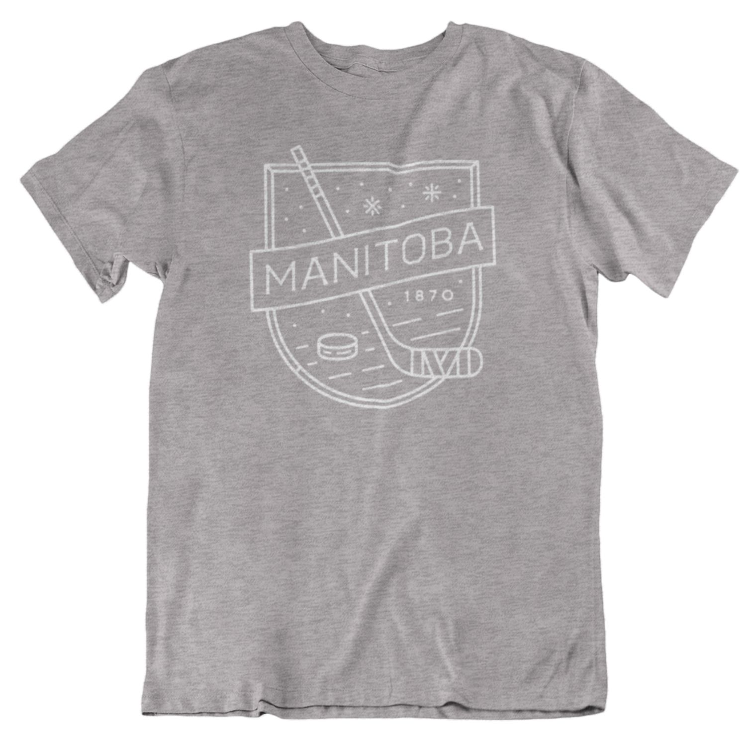 MB Hockey Tee | White on Athletic Grey sold by We Heart Winnipeg