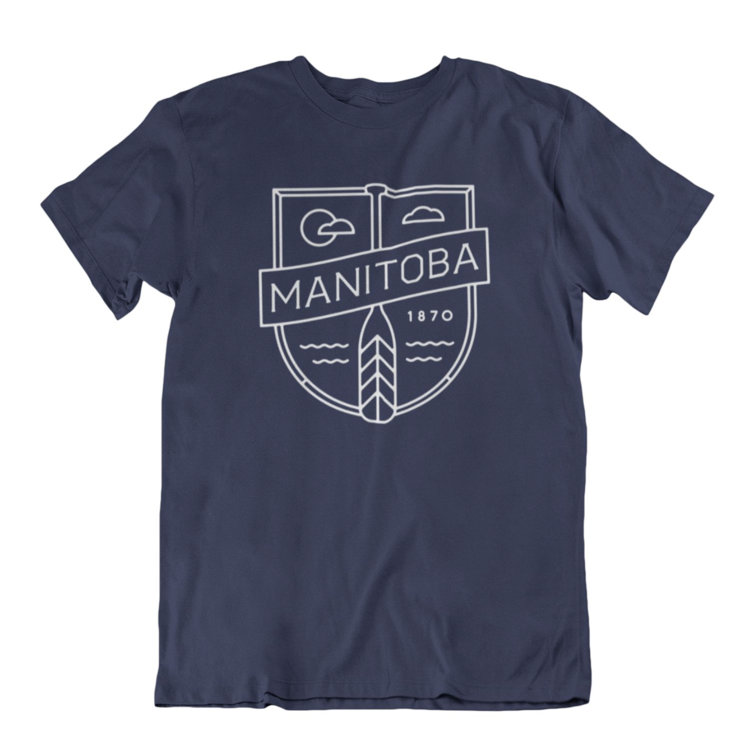 MB Cottage Tee | White on Navy sold by We Heart Winnipeg