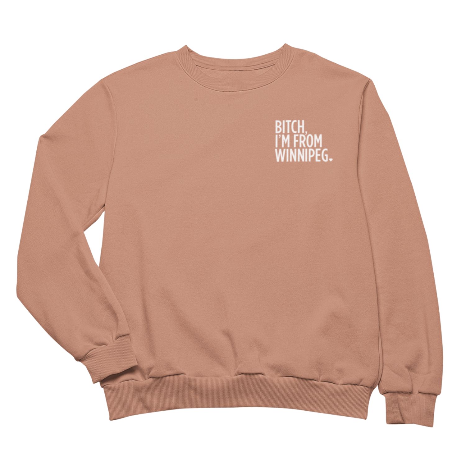BIFW Crewneck | White on Dusty Rose sold by We Heart Winnipeg product image thumbnail 2