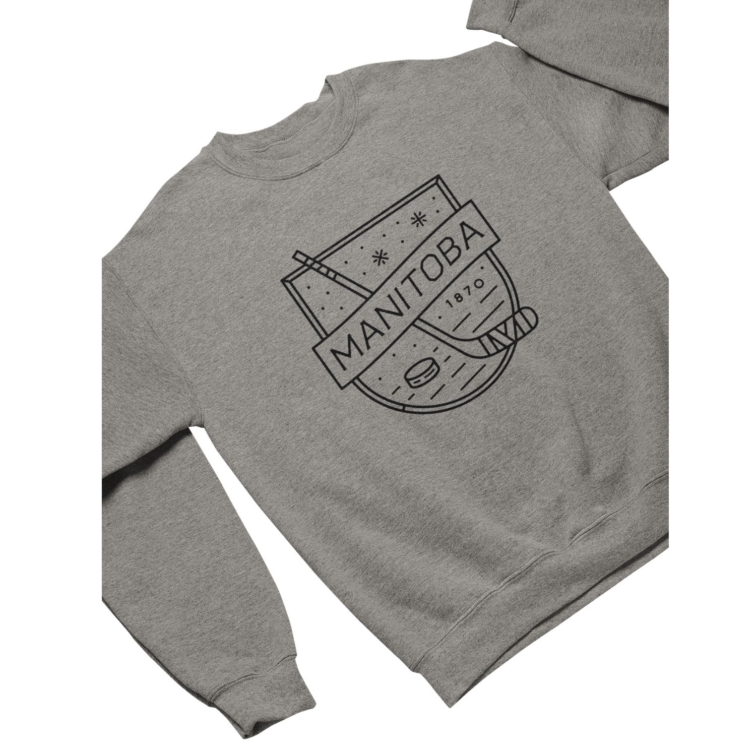 MB Hockey Crewneck | Black on Athletic Grey sold by We Heart Winnipeg