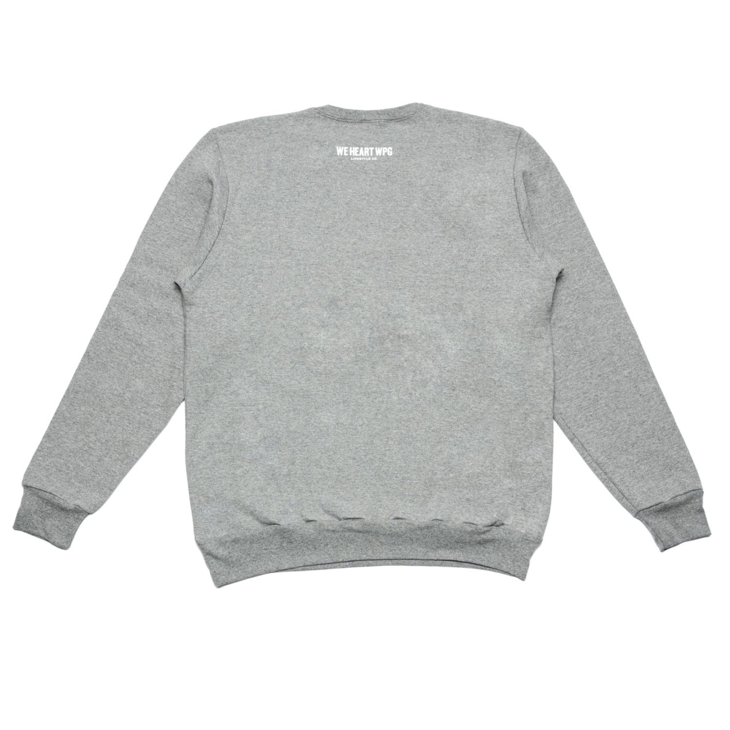 WHW x Tourism Winnipeg Crewneck | White on Athletic Grey (French) sold by We Heart Winnipeg product image thumbnail 2