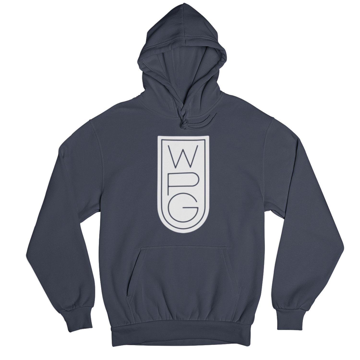 WPG Crest Hoodie | White on Navy sold by We Heart Winnipeg