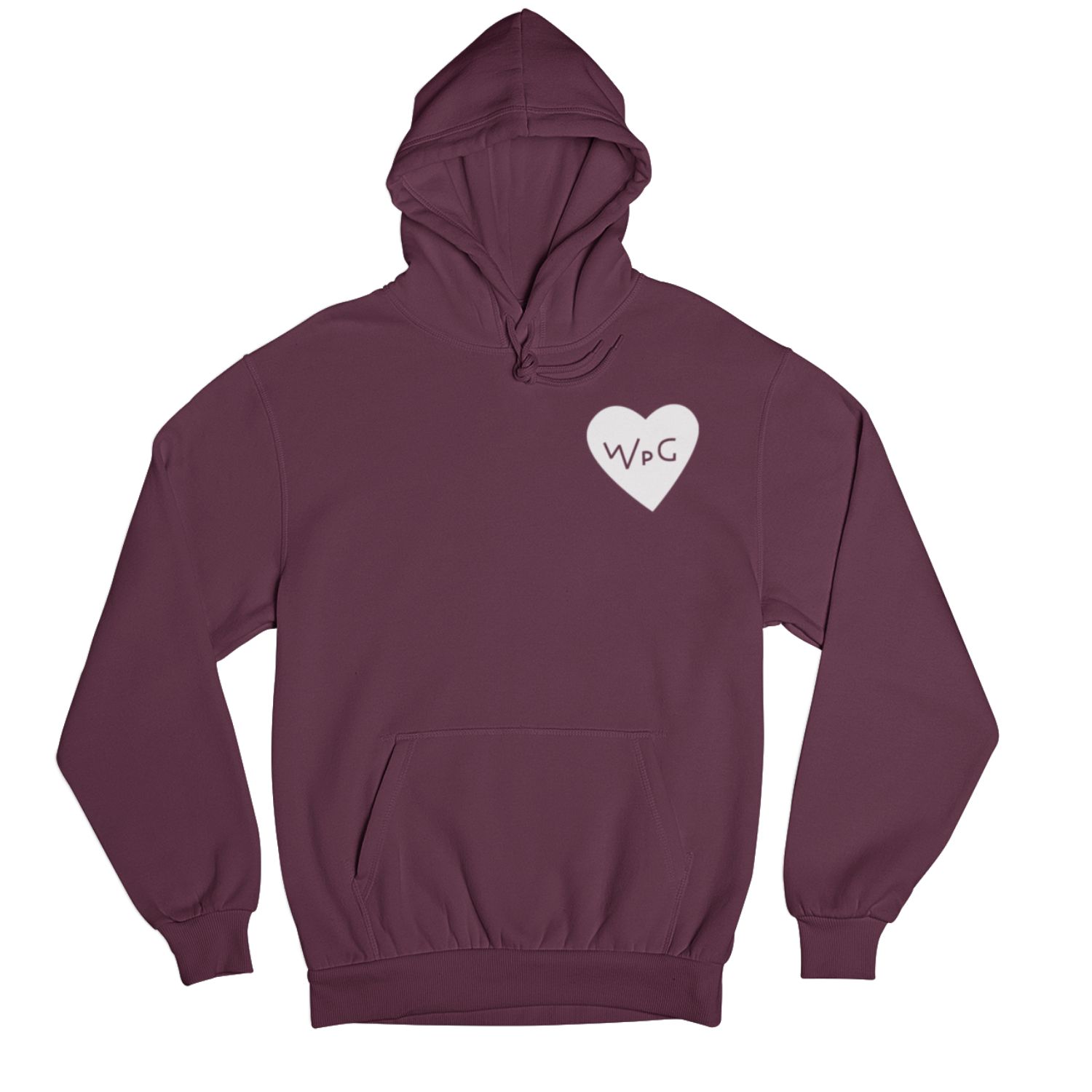WPG Heart Hoodie | White on Maroon sold by We Heart Winnipeg