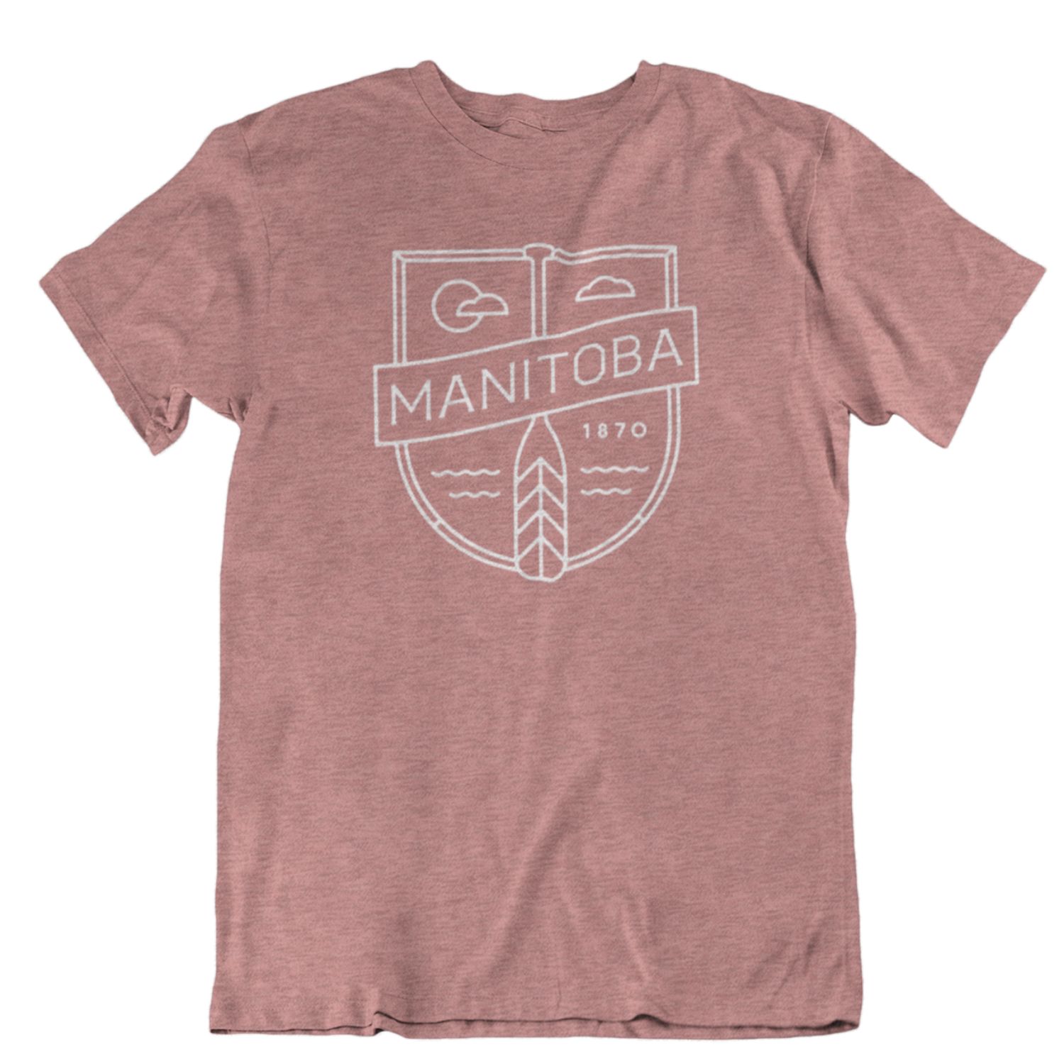 MB Cottage Tee | White on Heather Mauve sold by We Heart Winnipeg