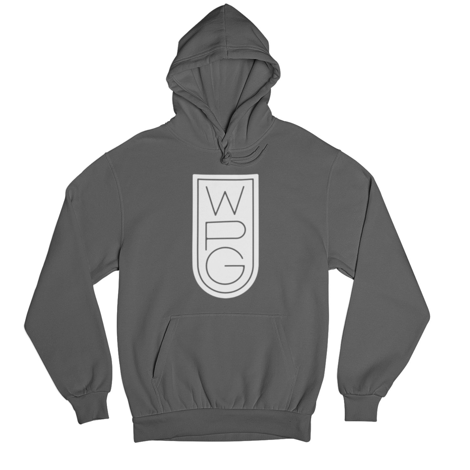 WPG Crest Hoodie | White on Charcoal sold by We Heart Winnipeg