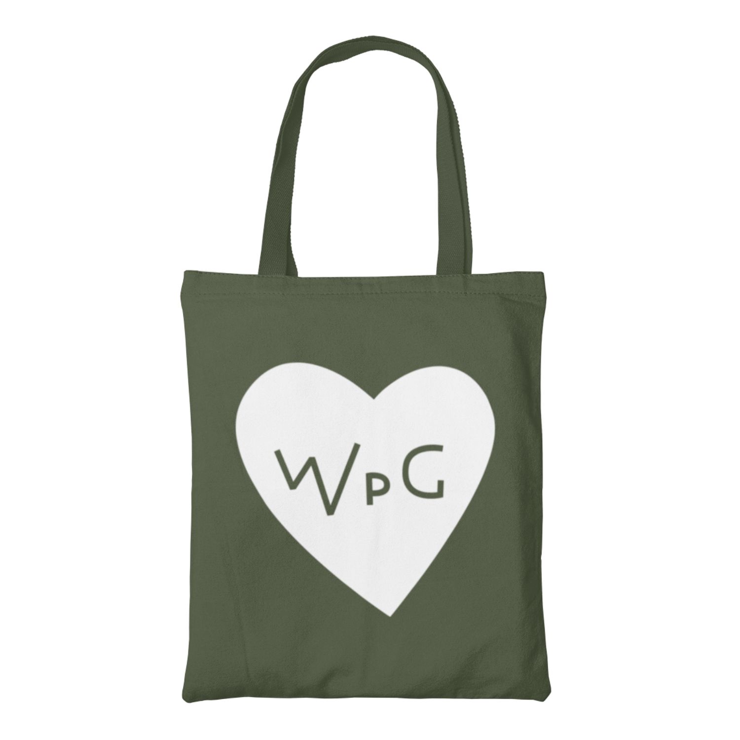 WPG Heart Tote | White on Forest sold by We Heart Winnipeg