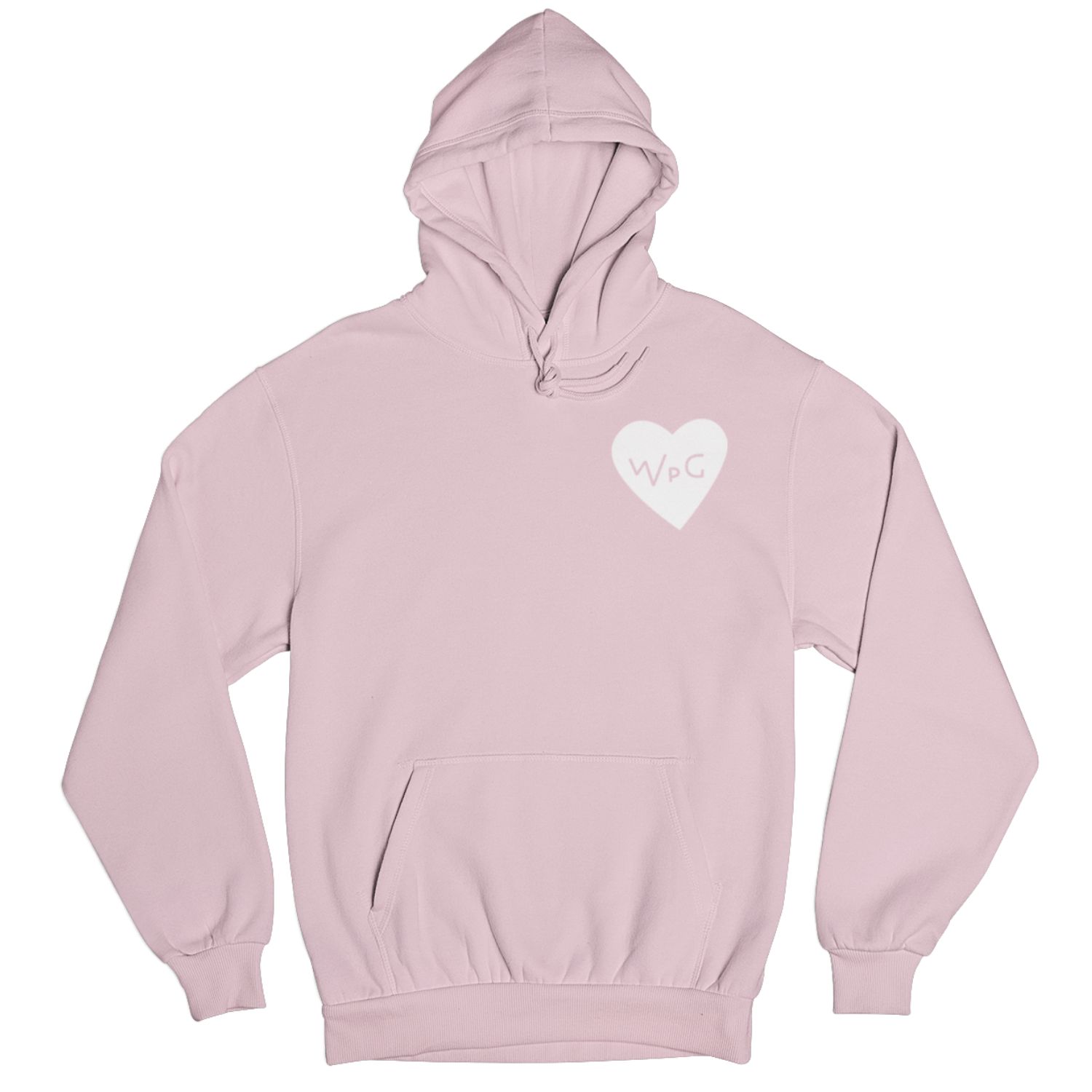WPG Heart Hoodie | White on Light Pink sold by We Heart Winnipeg