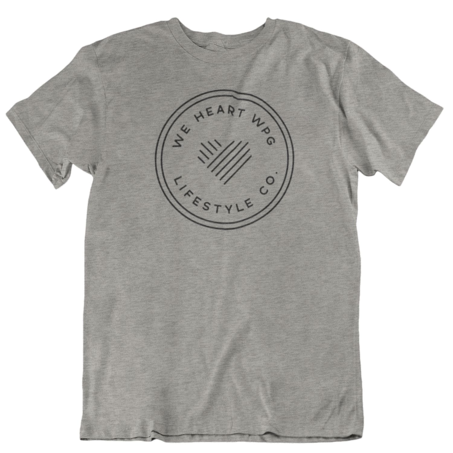 WHW Lifestyle Tee | Black on Heather Athletic sold by We Heart Winnipeg