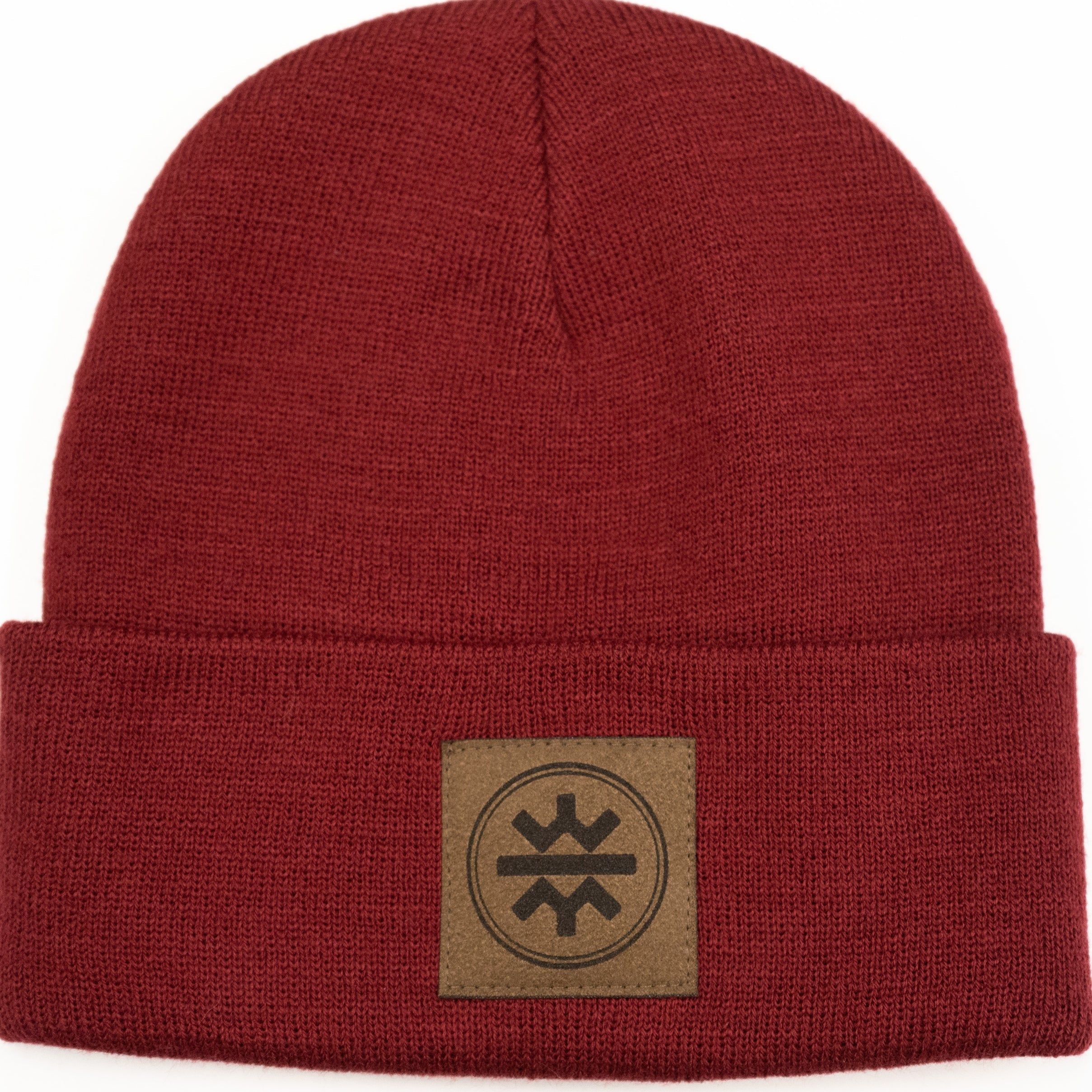 WHW x Tourism Winnipeg Toque | Espresso on Crimson sold by We Heart Winnipeg