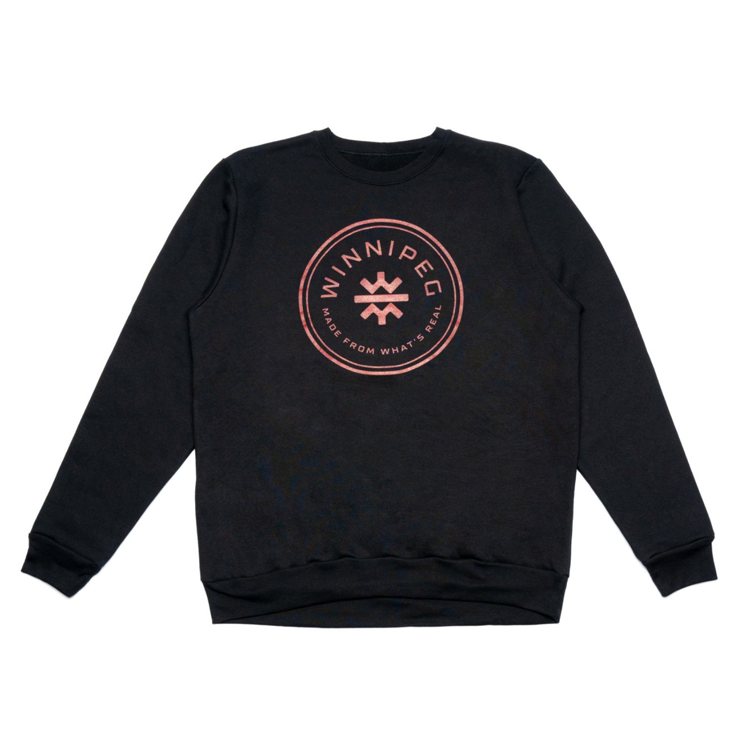 WHW x Tourism Winnipeg Crewneck | Red on Black sold by We Heart Winnipeg
