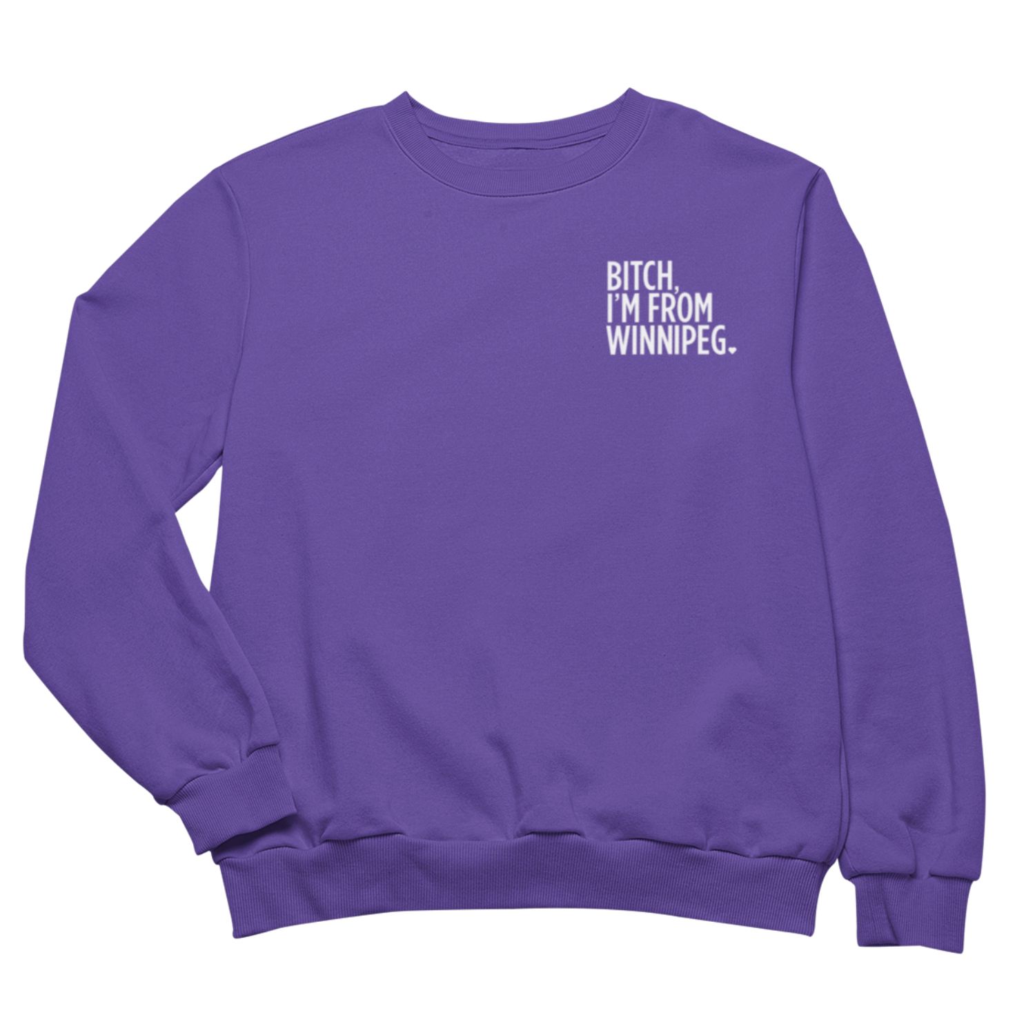 BIFW Crewneck | White on Purple sold by We Heart Winnipeg product image thumbnail 2
