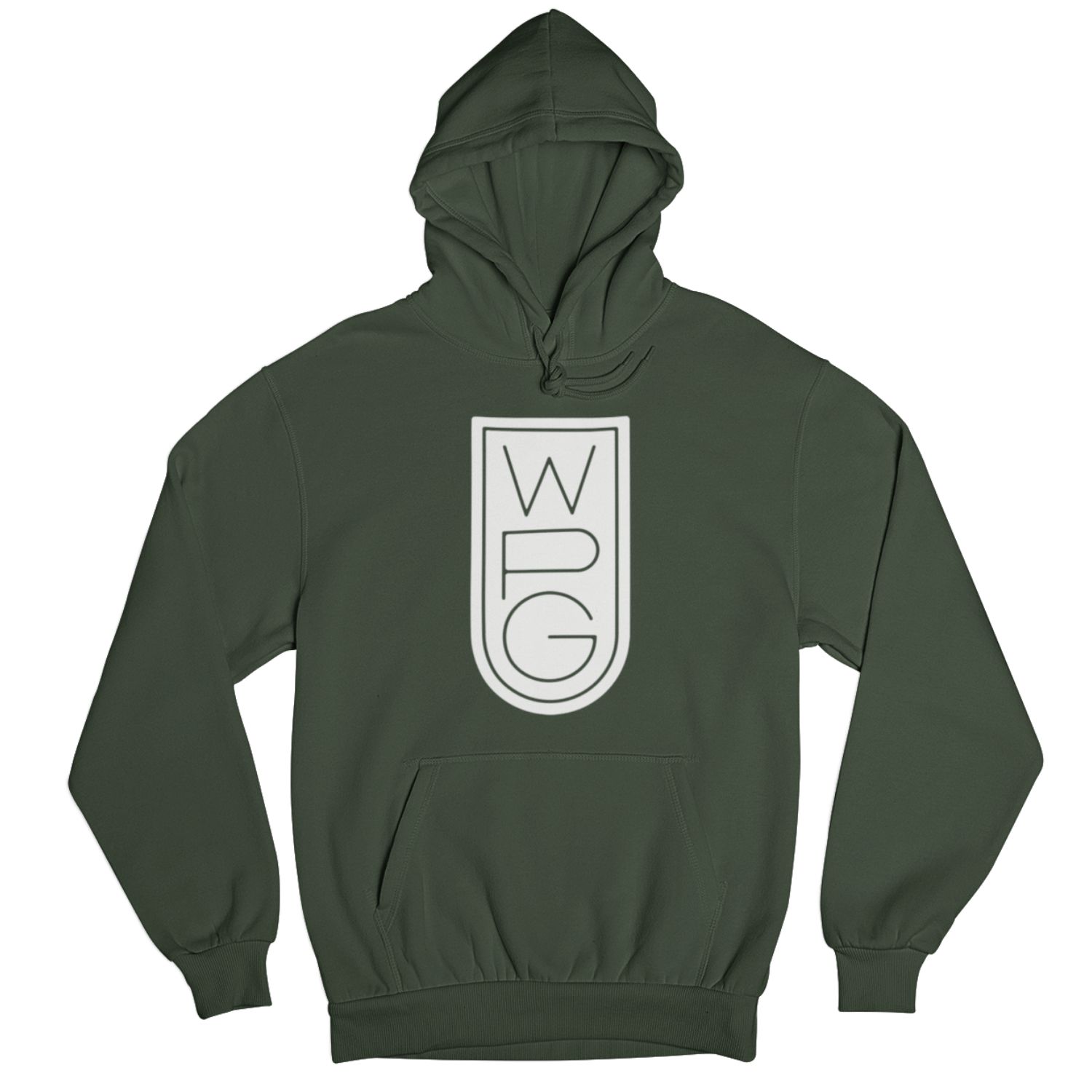 WPG Crest Hoodie | White on Forest Green sold by We Heart Winnipeg