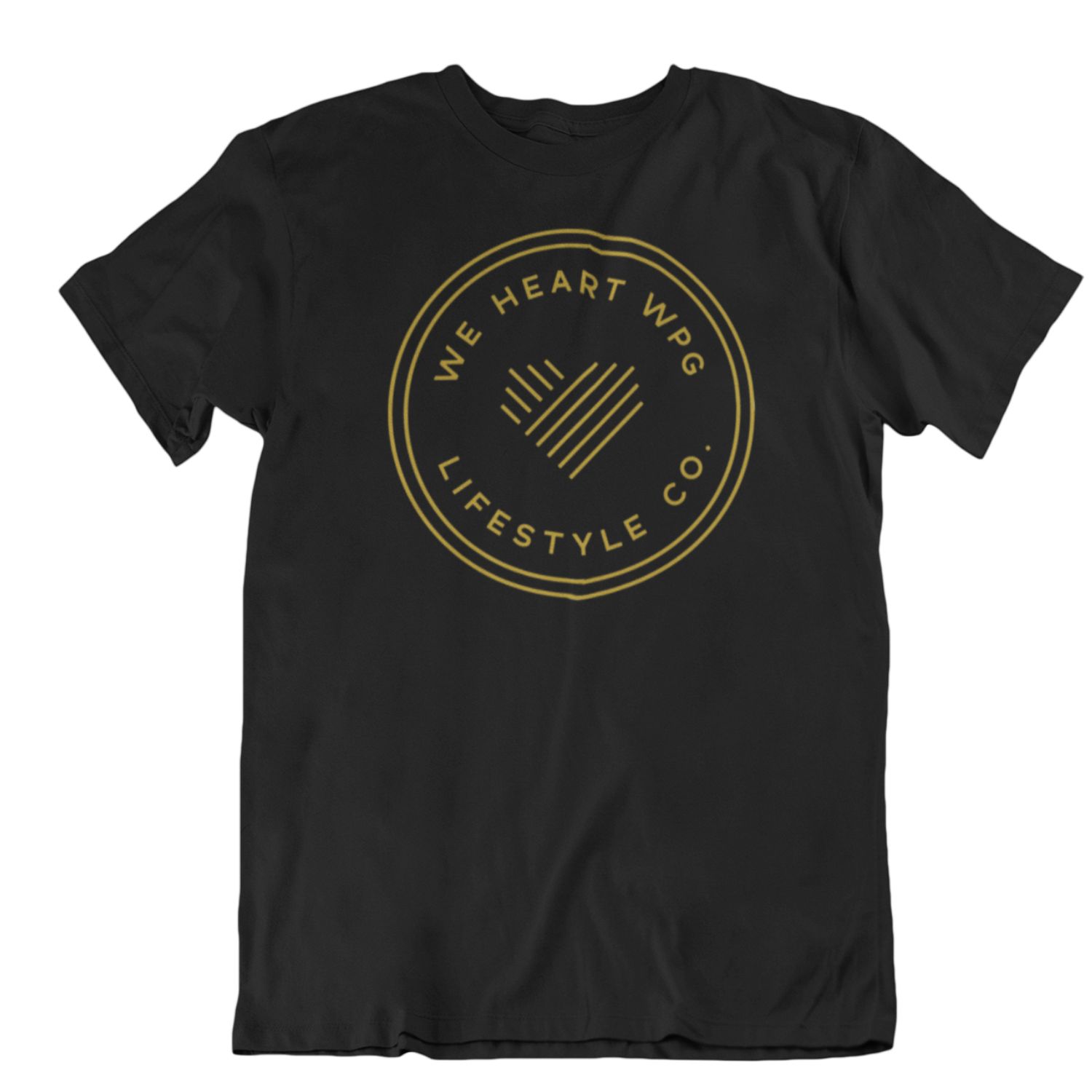 WHW Lifestyle Tee | Gold on Black sold by We Heart Winnipeg