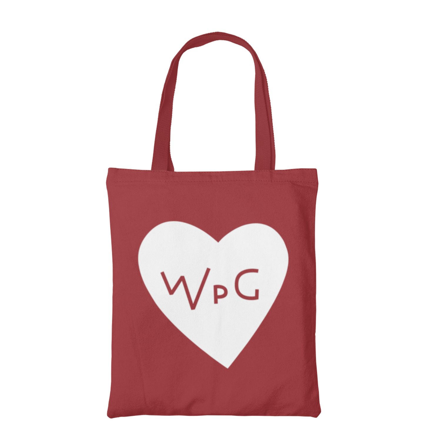 WPG Heart Tote | White on Red sold by We Heart Winnipeg