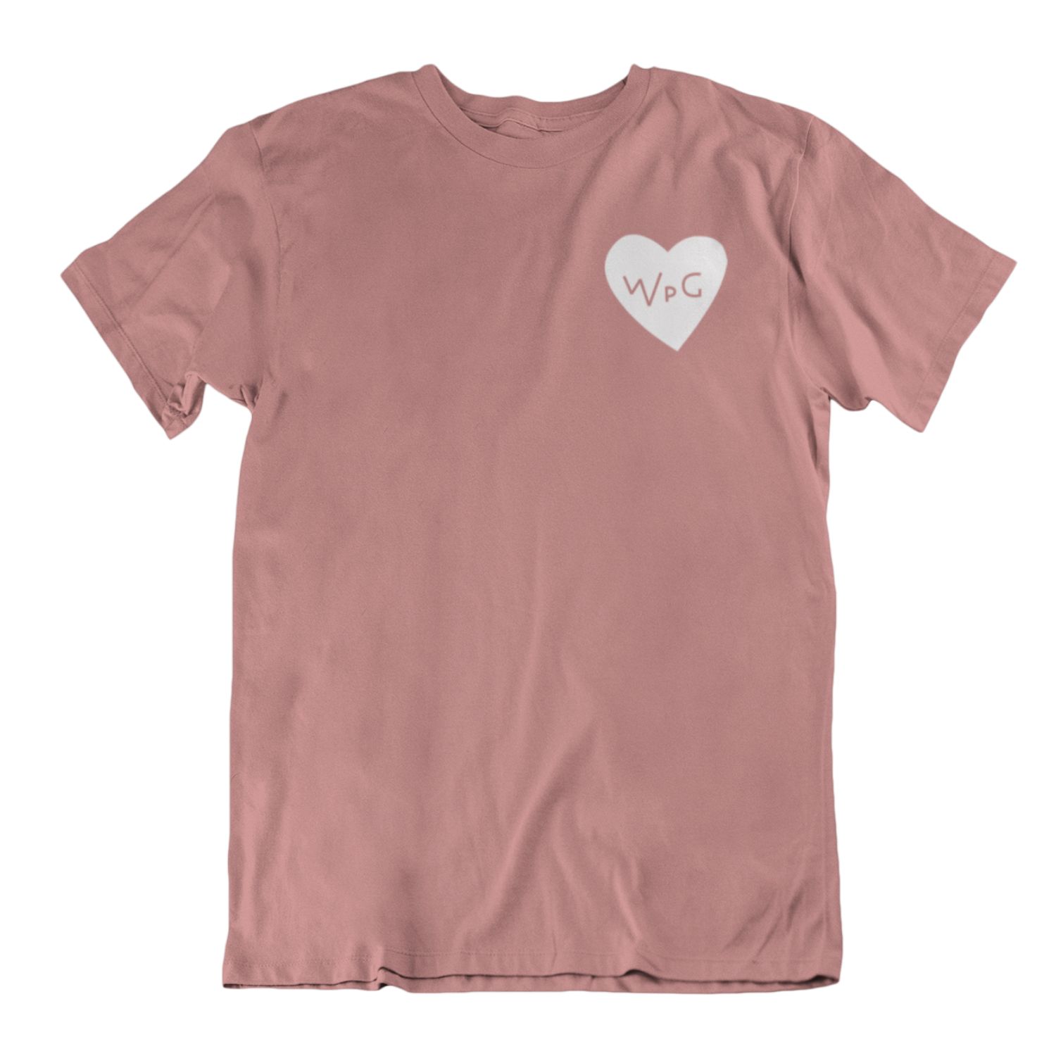 WPG Heart Tee | White on Mauve sold by We Heart Winnipeg