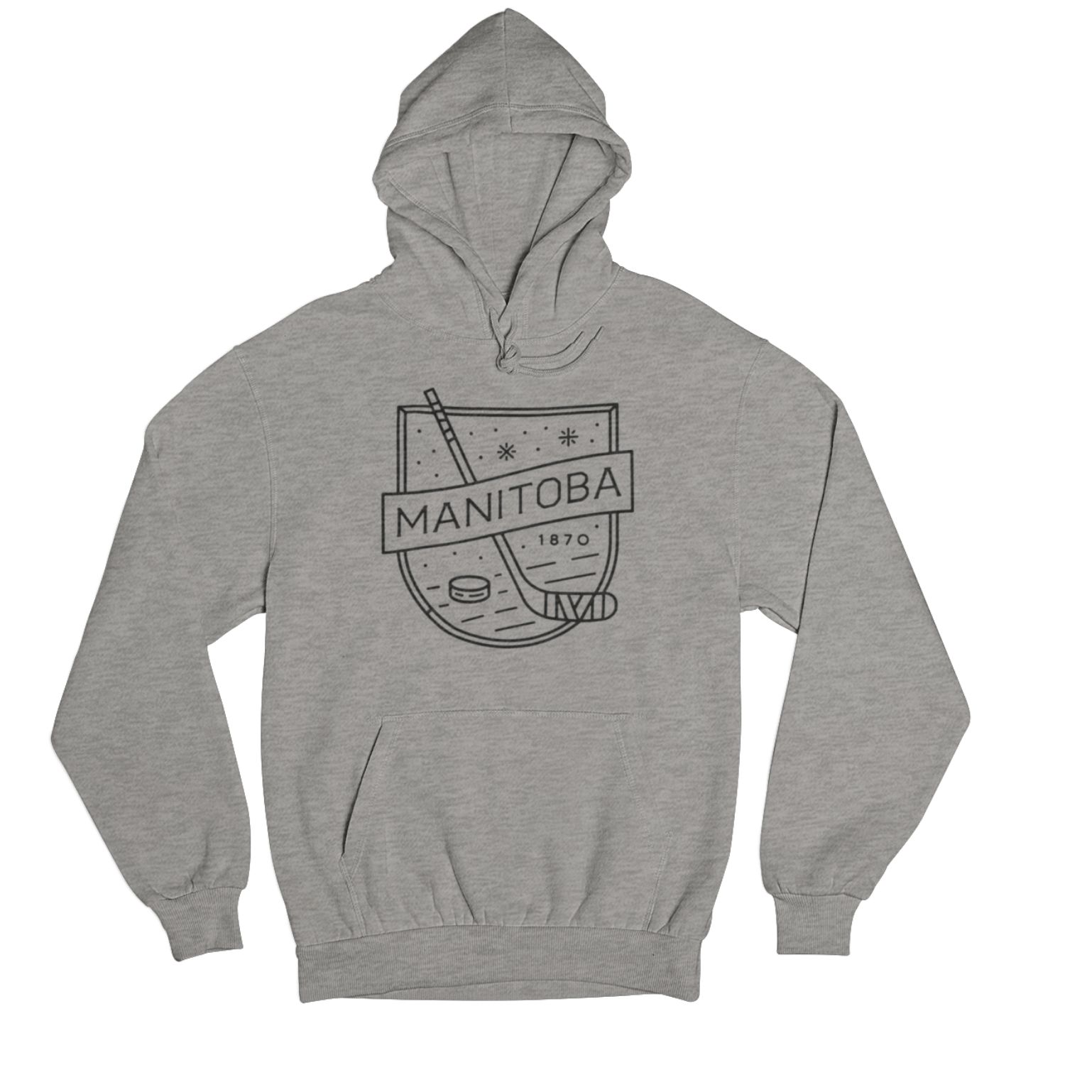 MB Hockey Hoodie | Black on Athletic Grey sold by We Heart Winnipeg