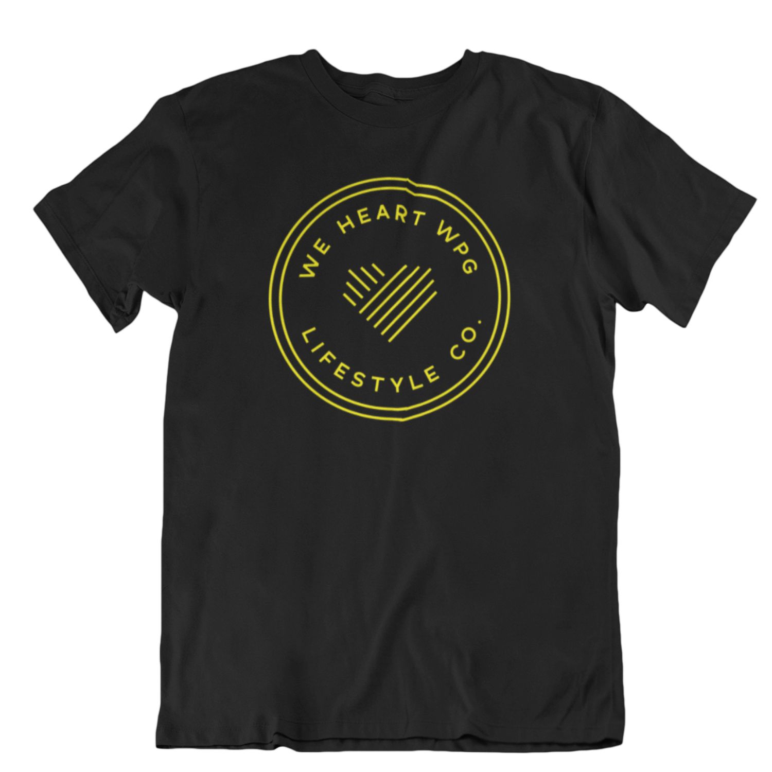 WHW Lifestyle Tee | Yellow on Black sold by We Heart Winnipeg
