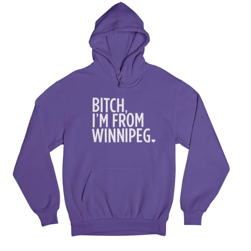 BIFW Hoodie | White on Purple sold by We Heart Winnipeg