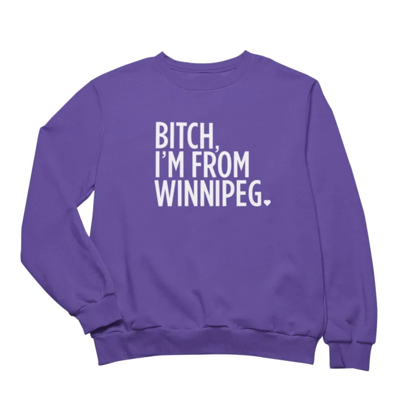BIFW Crewneck | White on Purple sold by We Heart Winnipeg