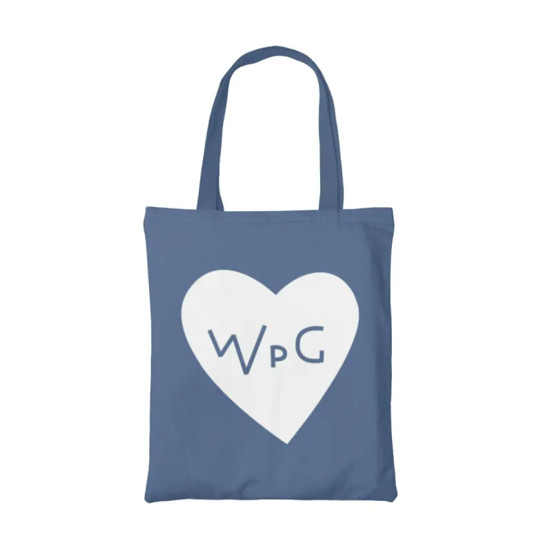 WPG Heart Tote | White on Royal sold by We Heart Winnipeg